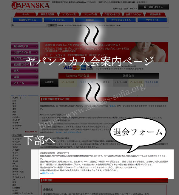 ヤパンスカの退会フォームのある場所