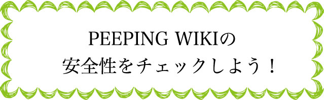 PEEPING WIKIの安全性は？